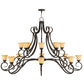 Meyda Lighting Angelo 72" 16-Light Classic Rust Chandelier With Beige Shade Glass