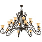 Meyda Lighting Angelo 72" 16-Light Classic Rust Chandelier With Beige Shade Glass