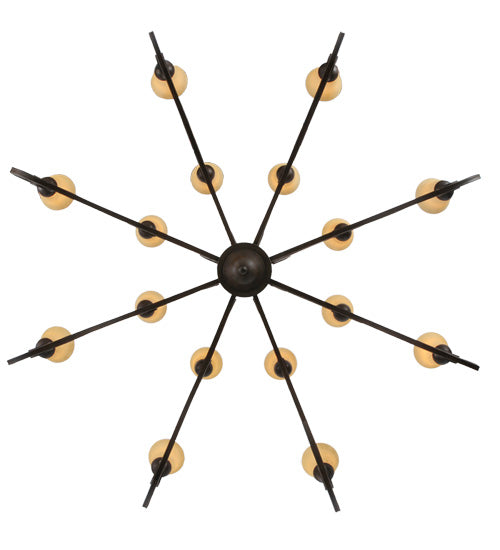 Meyda Lighting Angelo 72" 16-Light Classic Rust Chandelier With Beige Shade Glass