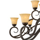 Meyda Lighting Angelo 72" 16-Light Classic Rust Chandelier With Beige Shade Glass