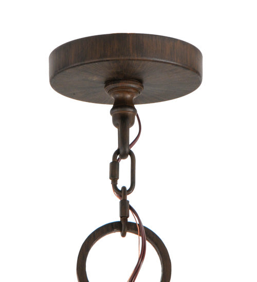 Meyda Lighting Angelo 72" 16-Light Classic Rust Chandelier With Beige Shade Glass