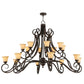 Meyda Lighting Angelo 72" 16-Light Classic Rust Chandelier With Beige Shade Glass