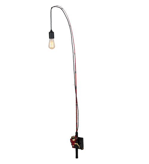 Meyda Lighting Angler 7" Textured Black Wall Sconce