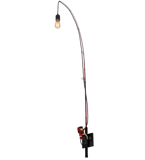 Meyda Lighting Angler 7" Textured Black Wall Sconce