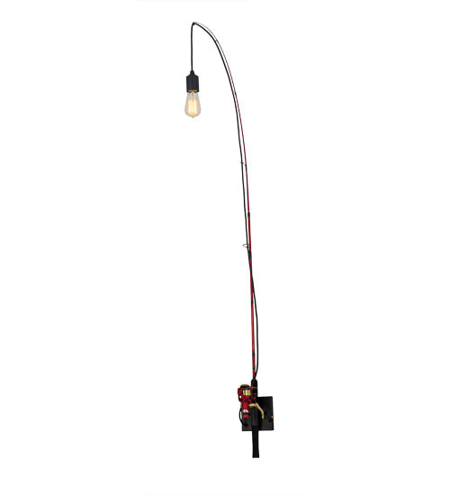 Meyda Lighting Angler 7" Textured Black Wall Sconce