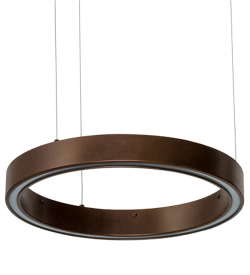 Meyda Lighting Anillo 16" LED Mahogany Bronze Halo Pendant Light With White Statuario Idalight Shade