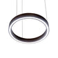 Meyda Lighting Anillo 16" LED Mahogany Bronze Halo Pendant Light With White Statuario Idalight Shade