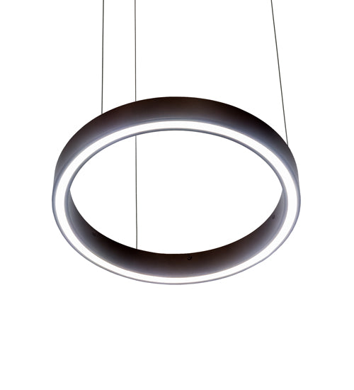 Meyda Lighting Anillo 16" LED Mahogany Bronze Halo Pendant Light With White Statuario Idalight Shade