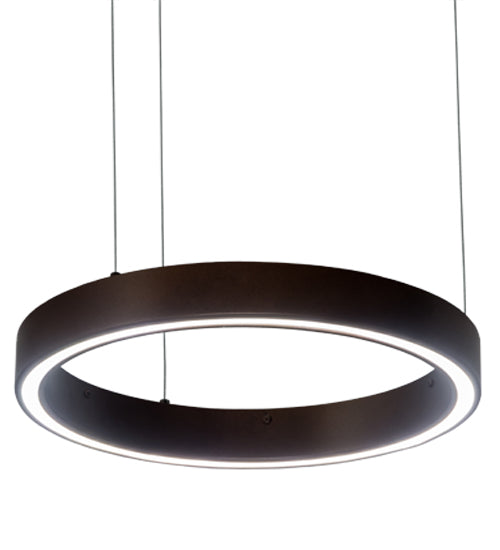 Meyda Lighting Anillo 16" LED Mahogany Bronze Halo Pendant Light With White Statuario Idalight Shade
