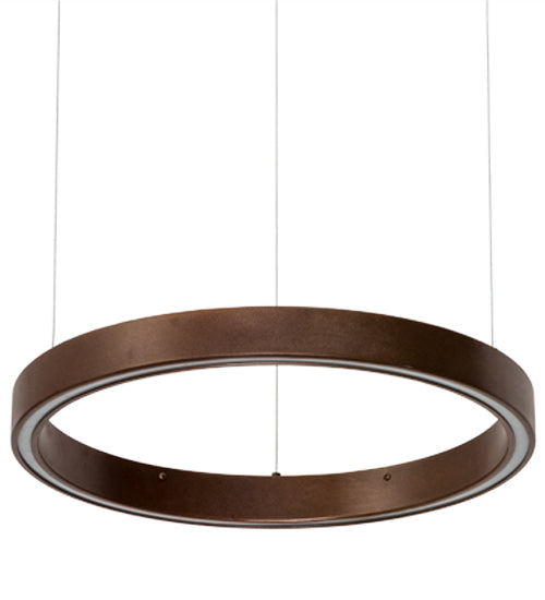 Meyda Lighting Anillo 20" LED Mahogany Bronze Halo Pendant Light With White Statuario Idalight Shade