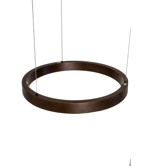 Meyda Lighting Anillo 20" LED Mahogany Bronze Halo Pendant Light With White Statuario Idalight Shade