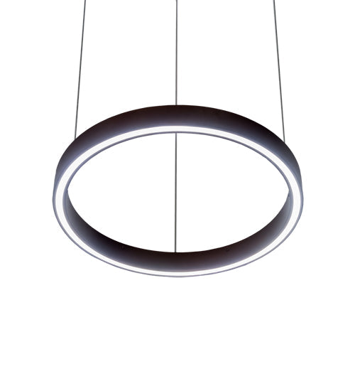 Meyda Lighting Anillo 20" LED Mahogany Bronze Halo Pendant Light With White Statuario Idalight Shade