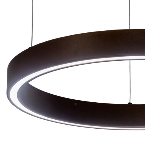 Meyda Lighting Anillo 20" LED Mahogany Bronze Halo Pendant Light With White Statuario Idalight Shade