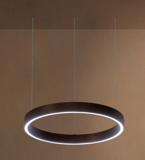 Meyda Lighting Anillo 20" LED Mahogany Bronze Halo Pendant Light With White Statuario Idalight Shade