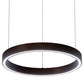 Meyda Lighting Anillo 20" LED Mahogany Bronze Halo Pendant Light With White Statuario Idalight Shade