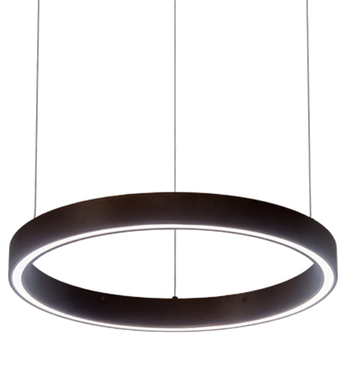 Meyda Lighting Anillo 20" LED Mahogany Bronze Halo Pendant Light With White Statuario Idalight Shade