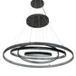 Meyda Lighting Anillo 218915 60" 4-Ring LED Gunmetal Cascading Pendant Light With White Statuario Idalight Shade