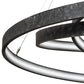 Meyda Lighting Anillo 218915 60" 4-Ring LED Gunmetal Cascading Pendant Light With White Statuario Idalight Shade
