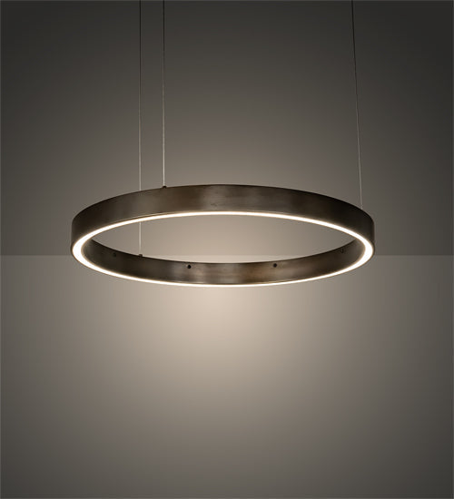 Meyda Lighting Anillo 24" Bronze Halo Pendant Light With White Statuario Idalight Shade