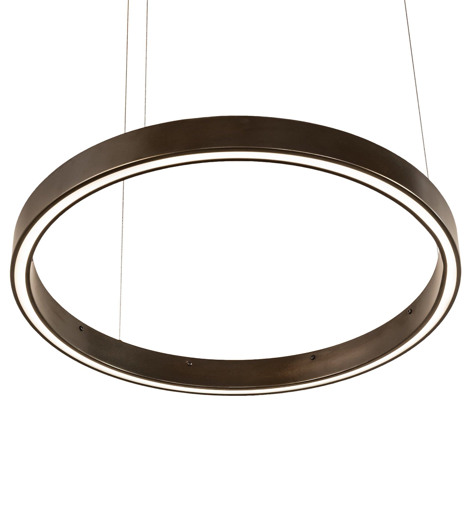 Meyda Lighting Anillo 24" Bronze Halo Pendant Light With White Statuario Idalight Shade