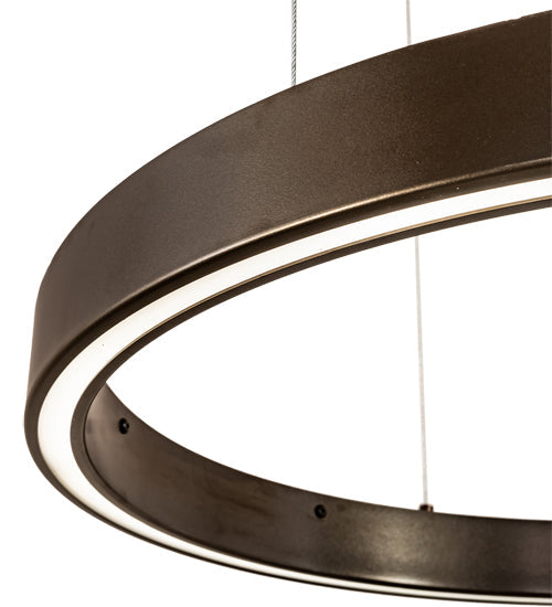 Meyda Lighting Anillo 24" Bronze Halo Pendant Light With White Statuario Idalight Shade