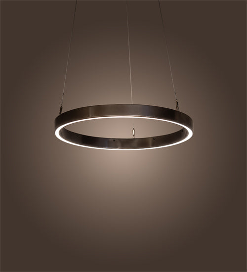 Meyda Lighting Anillo 24" LED Bronze Metallic Halo Pendant Light With White Statuario Idalight Shade