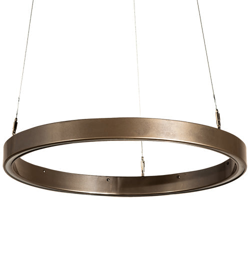 Meyda Lighting Anillo 24" LED Bronze Metallic Halo Pendant Light With White Statuario Idalight Shade
