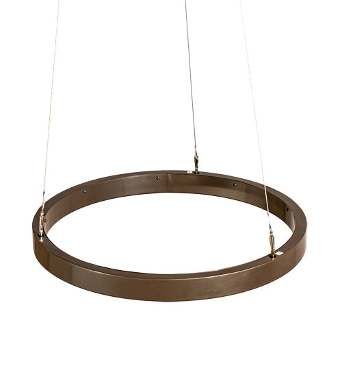Meyda Lighting Anillo 24" LED Bronze Metallic Halo Pendant Light With White Statuario Idalight Shade