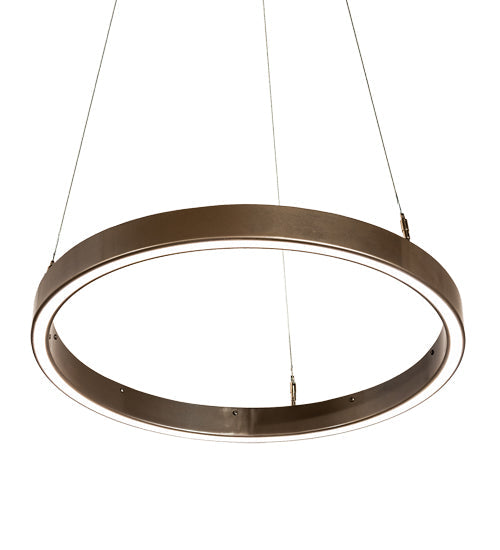 Meyda Lighting Anillo 24" LED Bronze Metallic Halo Pendant Light With White Statuario Idalight Shade