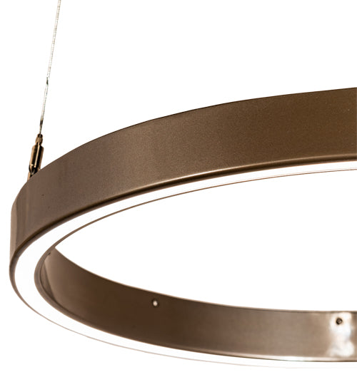 Meyda Lighting Anillo 24" LED Bronze Metallic Halo Pendant Light With White Statuario Idalight Shade