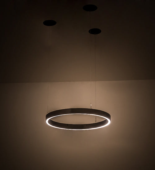Meyda Lighting Anillo 24" LED China Mahogany Bronze Pendant Light With White Statuario Idalight Shade