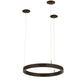 Meyda Lighting Anillo 24" LED China Mahogany Bronze Pendant Light With White Statuario Idalight Shade