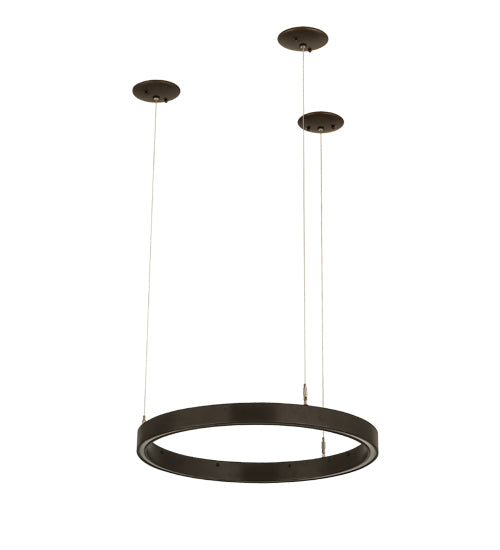 Meyda Lighting Anillo 24" LED China Mahogany Bronze Pendant Light With White Statuario Idalight Shade