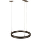 Meyda Lighting Anillo 24" LED China Mahogany Bronze Pendant Light With White Statuario Idalight Shade