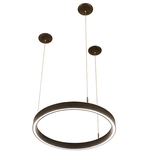 Meyda Lighting Anillo 24" LED China Mahogany Bronze Pendant Light With White Statuario Idalight Shade