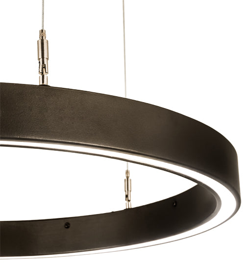 Meyda Lighting Anillo 24" LED China Mahogany Bronze Pendant Light With White Statuario Idalight Shade