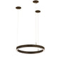 Meyda Lighting Anillo 24" LED China Mahogany Bronze Pendant Light With White Statuario Idalight Shade