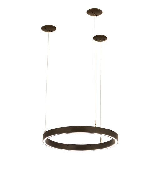 Meyda Lighting Anillo 24" LED China Mahogany Bronze Pendant Light With White Statuario Idalight Shade