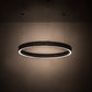 Meyda Lighting Anillo 24" LED Gunmetal Halo Pendant Light With White Statuario Idalight Shade