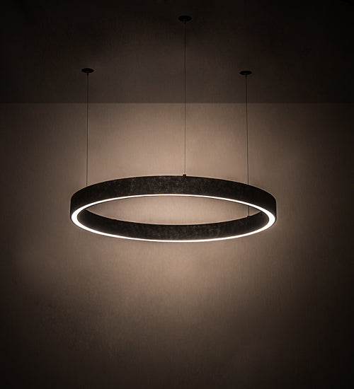 Meyda Lighting Anillo 24" LED Gunmetal Halo Pendant Light With White Statuario Idalight Shade