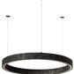 Meyda Lighting Anillo 24" LED Gunmetal Halo Pendant Light With White Statuario Idalight Shade