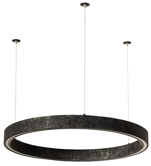 Meyda Lighting Anillo 24" LED Gunmetal Halo Pendant Light With White Statuario Idalight Shade