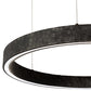 Meyda Lighting Anillo 24" LED Gunmetal Halo Pendant Light With White Statuario Idalight Shade