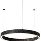 Meyda Lighting Anillo 24" LED Gunmetal Halo Pendant Light With White Statuario Idalight Shade