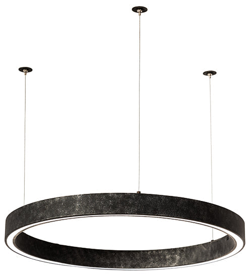 Meyda Lighting Anillo 24" LED Gunmetal Halo Pendant Light With White Statuario Idalight Shade