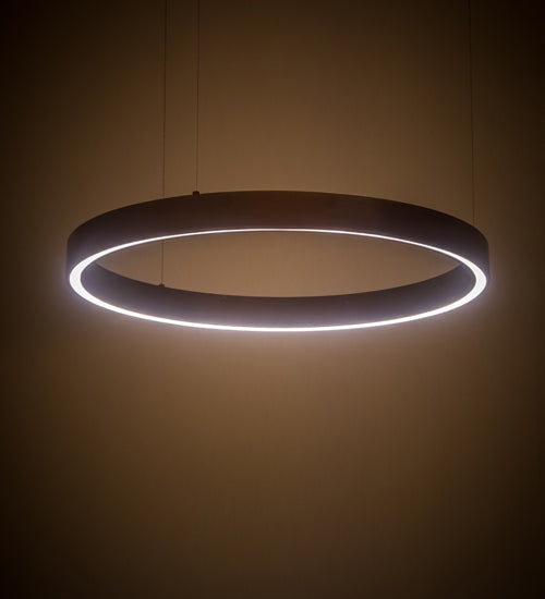 Meyda Lighting Anillo 24" LED Mahogany Bronze Halo Pendant Light With White Statuario Idalight Shade Glass