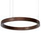 Meyda Lighting Anillo 24" LED Mahogany Bronze Halo Pendant Light With White Statuario Idalight Shade Glass