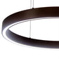 Meyda Lighting Anillo 24" LED Mahogany Bronze Halo Pendant Light With White Statuario Idalight Shade Glass
