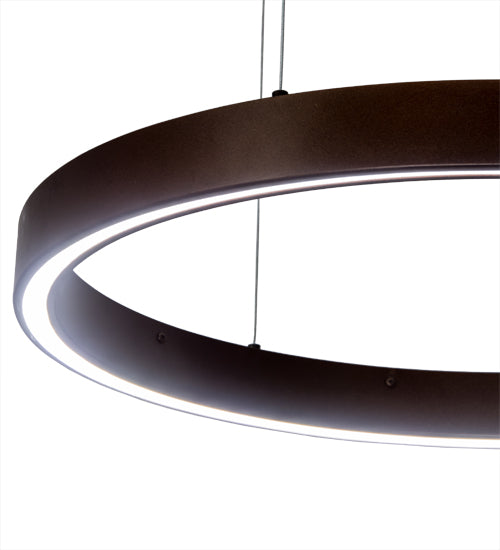 Meyda Lighting Anillo 24" LED Mahogany Bronze Halo Pendant Light With White Statuario Idalight Shade Glass