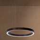 Meyda Lighting Anillo 24" LED Mahogany Bronze Halo Pendant Light With White Statuario Idalight Shade Glass